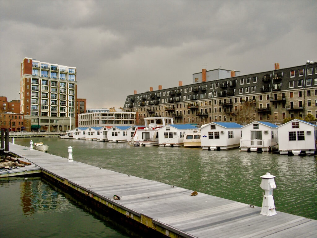 House Boats on Boston MA Waterfront