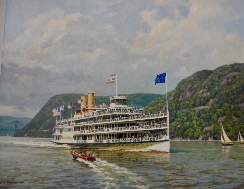 Painting of Hudson River Day Liner steamer from Hudson River Maritime Museum Kingston NY