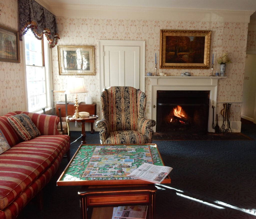 Deerfield Inn Lobby with Puzzle Historic Deerfield MA