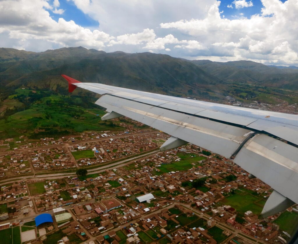Landing in Cusco Peru