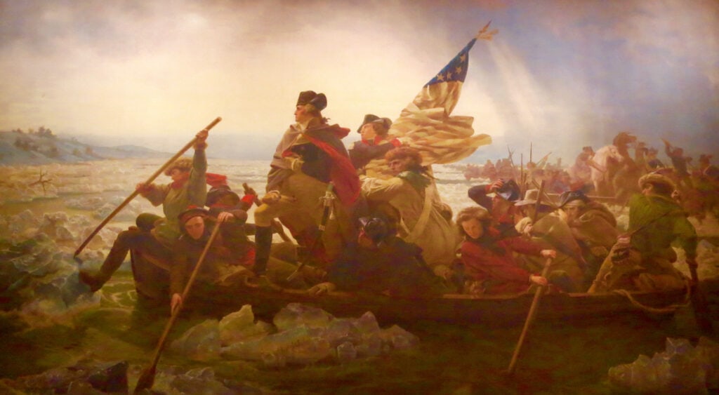 Painting of Washington Crossing Delaware