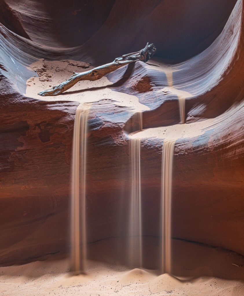 Falling sand at Antelope Canyon.