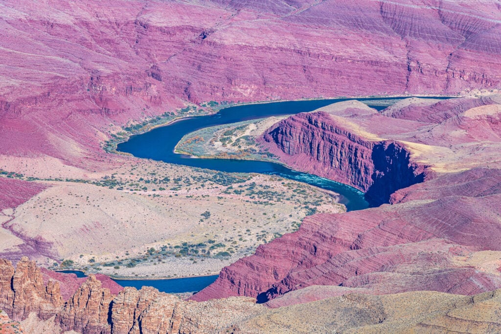 Colorado River seen from Moran Point on Deseret View Drive in Grand Canyon National Park.