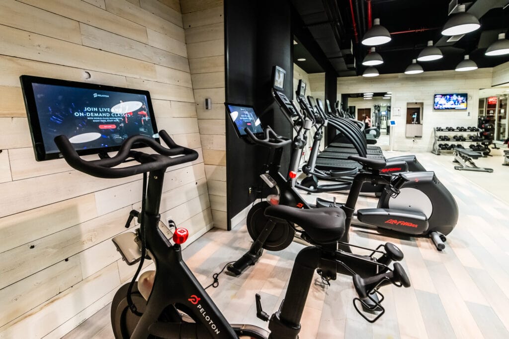 Peloton Bikes at Crowne Plaza HY36 Fitness Center