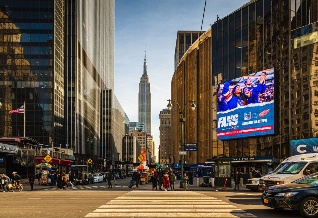 Penn Station with Empire State Building in Background