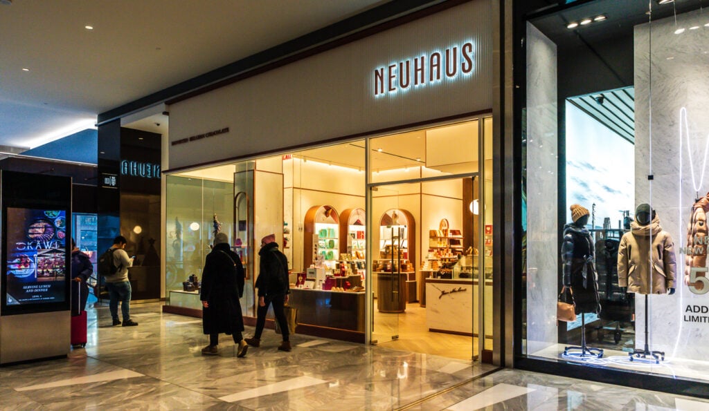 The shops at Hudson Yards includes Neuhaus, one of a couple of chocolate shops.