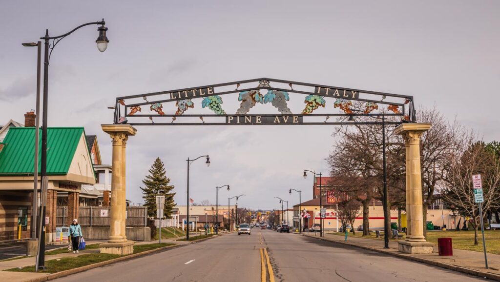 Entrance gate to Little Italy in Niagara Falls NY.