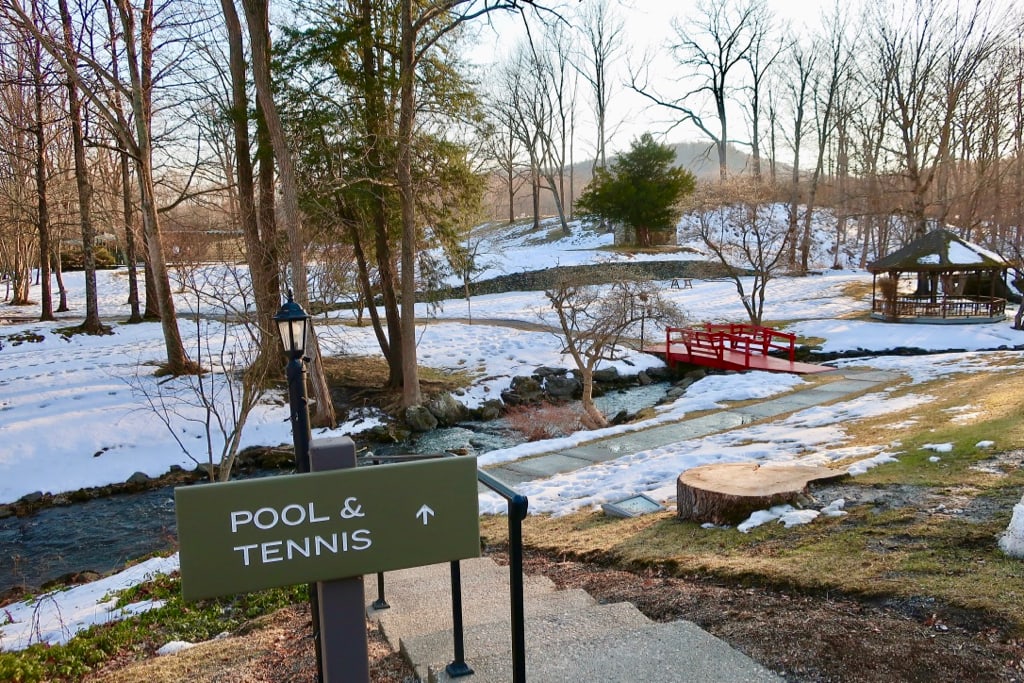 Pool Tennis sign at Troutbeck