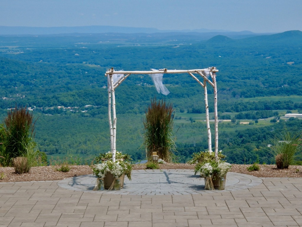 Wedding spot overlooking Sussex County NJ at Mountain Creek Vernon NJ