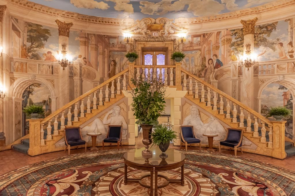 Elaborately painted Rotunda room at the Pierre Hotel in New York City.