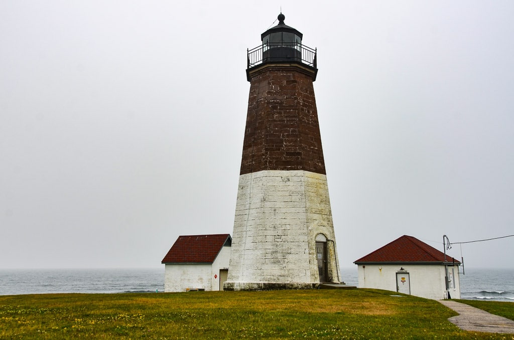 Point Judith Lighthouse in Narragansett Bay in Rhode Island.