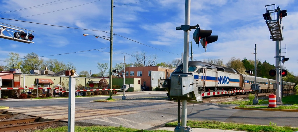 MARC Train in Riverdale Park MD