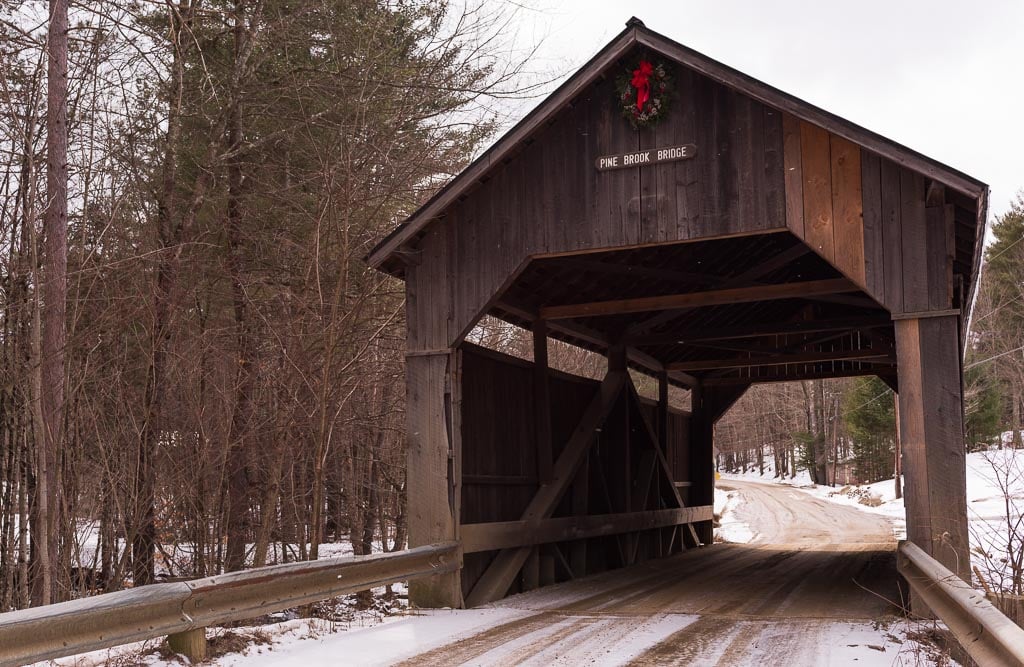 Pine Ridge Covered Bridge in Mad River Valley Vermont