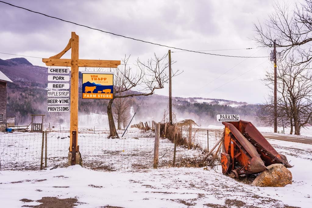 Von Trapp Farm Store sign