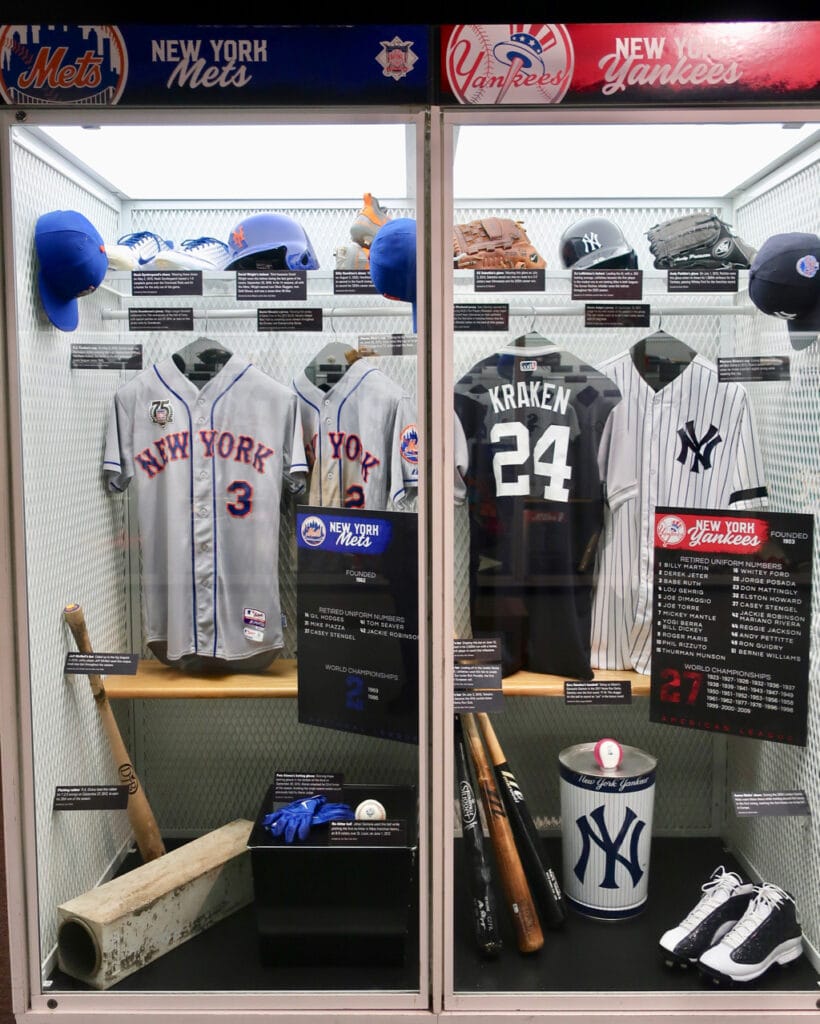 Mets and Yankees Lockers with the Kraken Baseball Hall of Fame