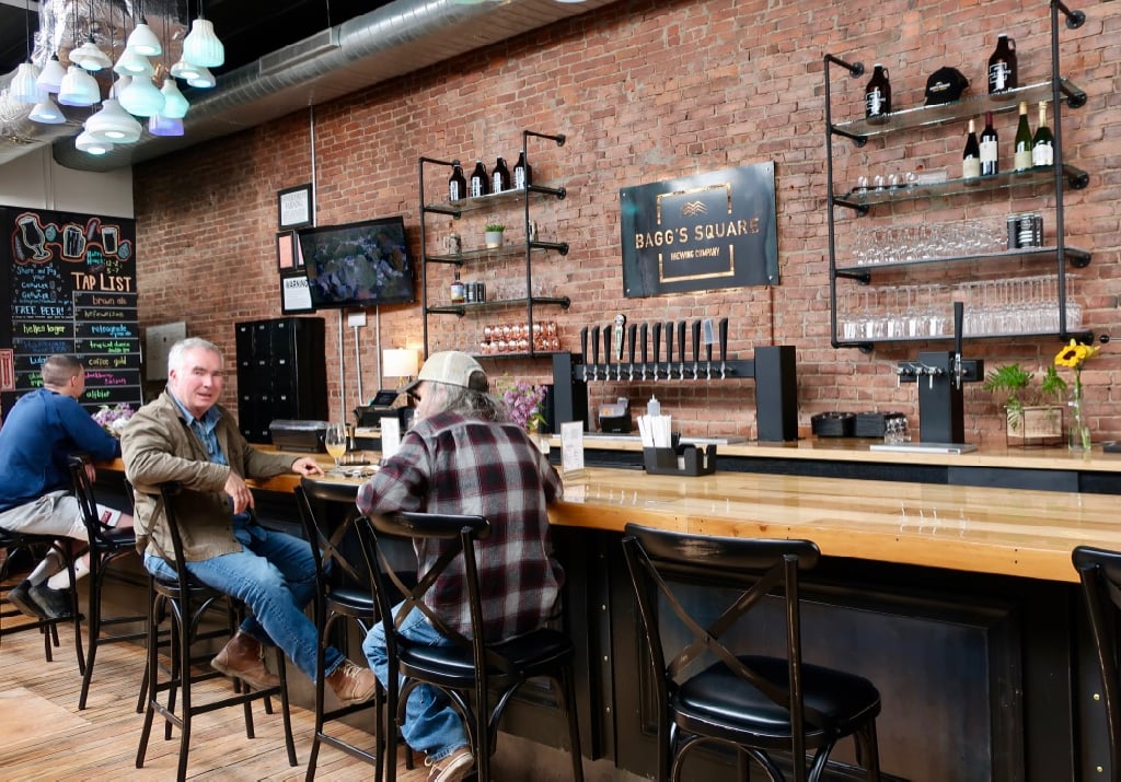 Tasting room and bar at Baggs Square Brewing Utica NY