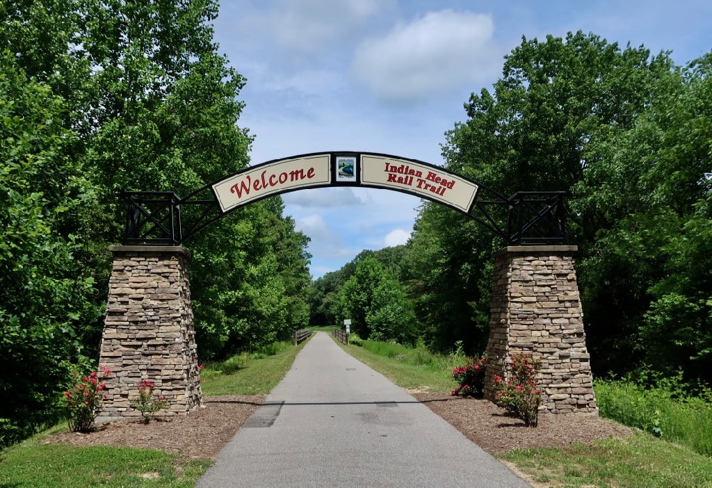 Indian Head Rail Trail entrance White Plains MD