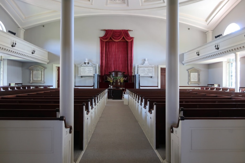 Interior of First Parish Church of the Presidents Quincy MA