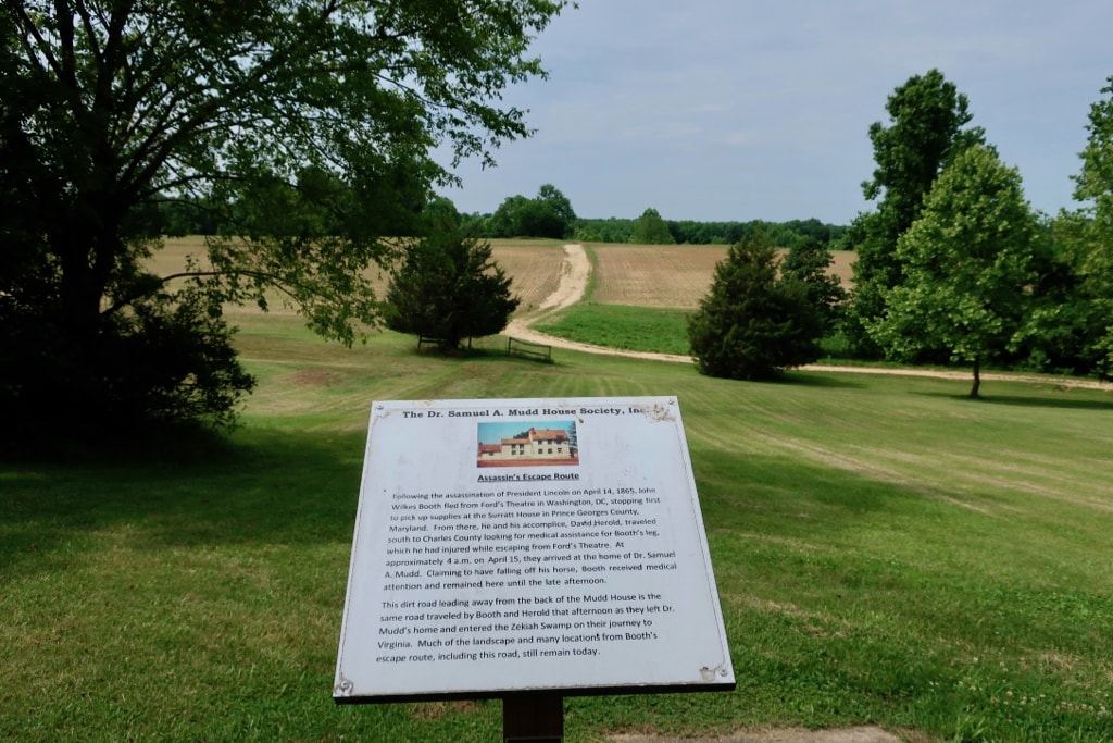 John Wilkes Booth Escape Route from Dr. Mudd Home Waldorf MD