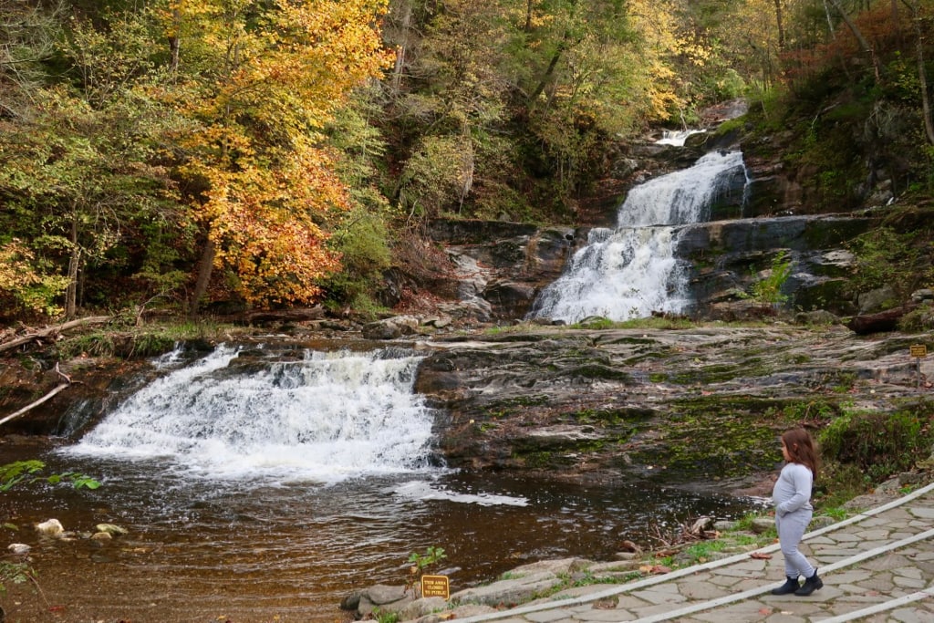 Tiered waterfall at Kent Falls State park CT