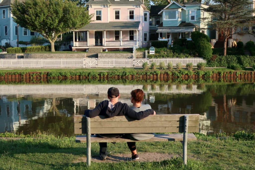 Overlooking Wesley Lake in downtown Asbury Park NJ
