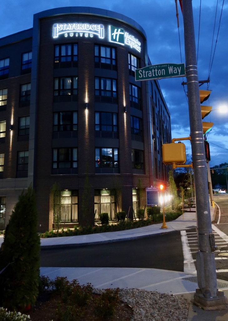 Night exterior view Staybridge Suites Holiday Inn Express Quincy MA