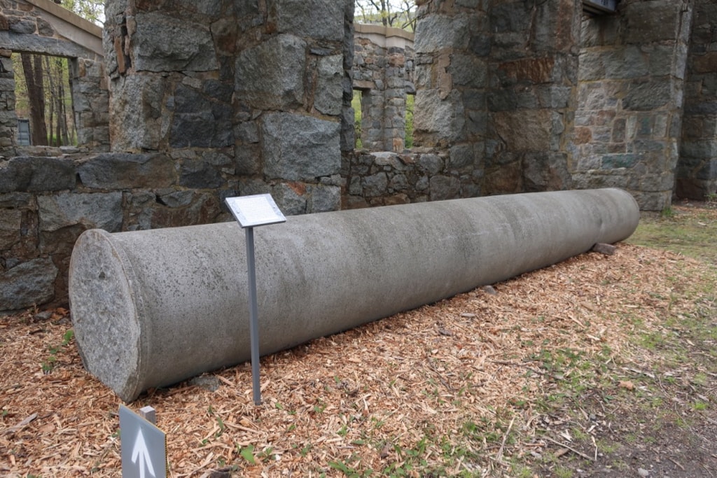 Granite column turned at Lyons Turning Mill Quincy MA