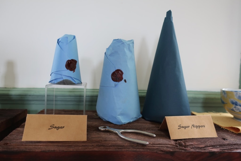 Sugar cones wrapped in indigo paper Historic Port Tobacco Village MD
