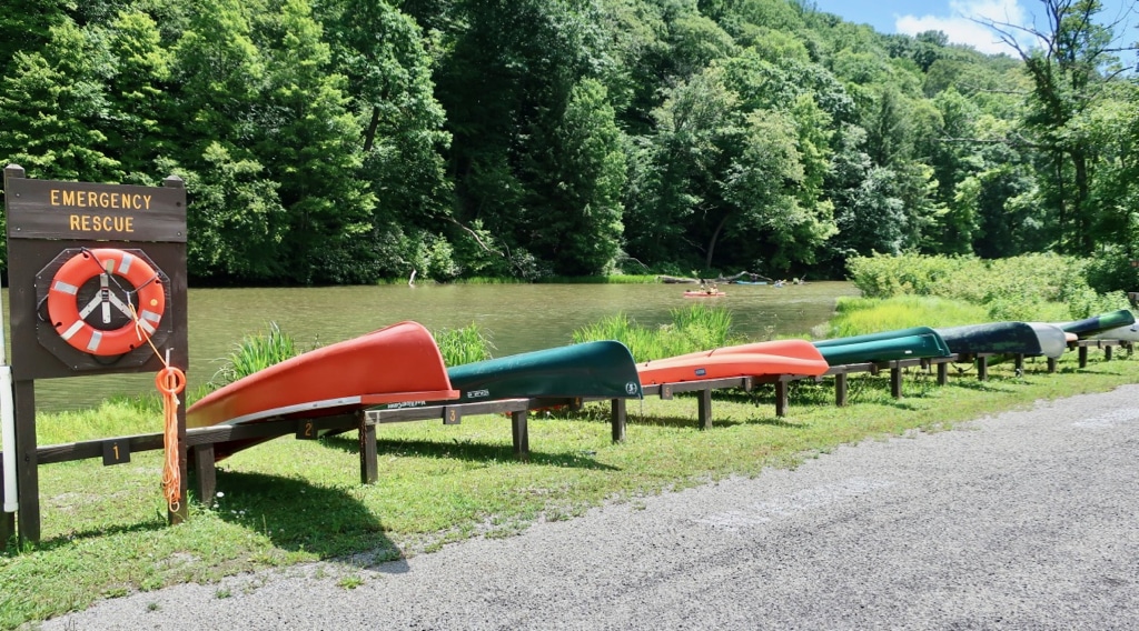 Kayak, canoe, or swim on Laurel Hill State Park lake 