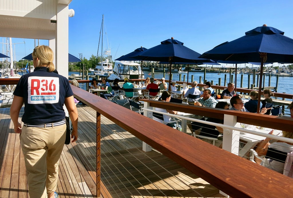 R36 Restaurant patio with river view Mystic CT