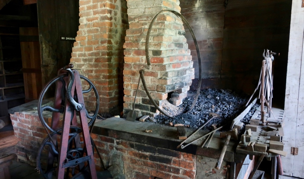 Blacksmith tools required to make buggy wheels  Buggy Museum Mifflinburg PA