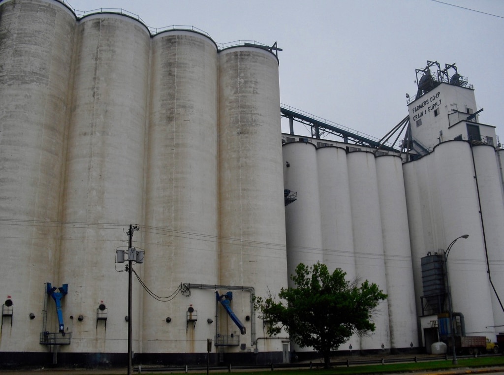 Grain elevators ubiquitous on US Route 6 Nebraska