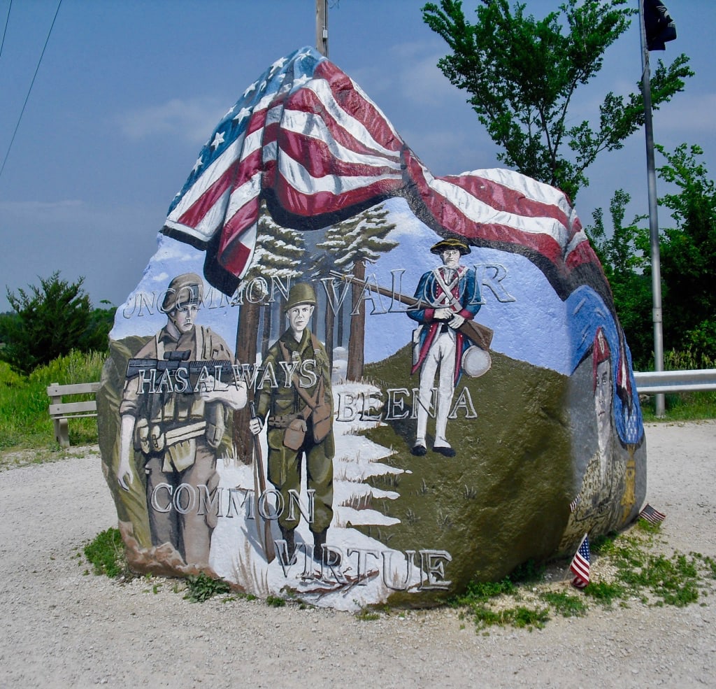 Freedom Rock - Veteran's touchstone in cornfields of Menlo Iowa
