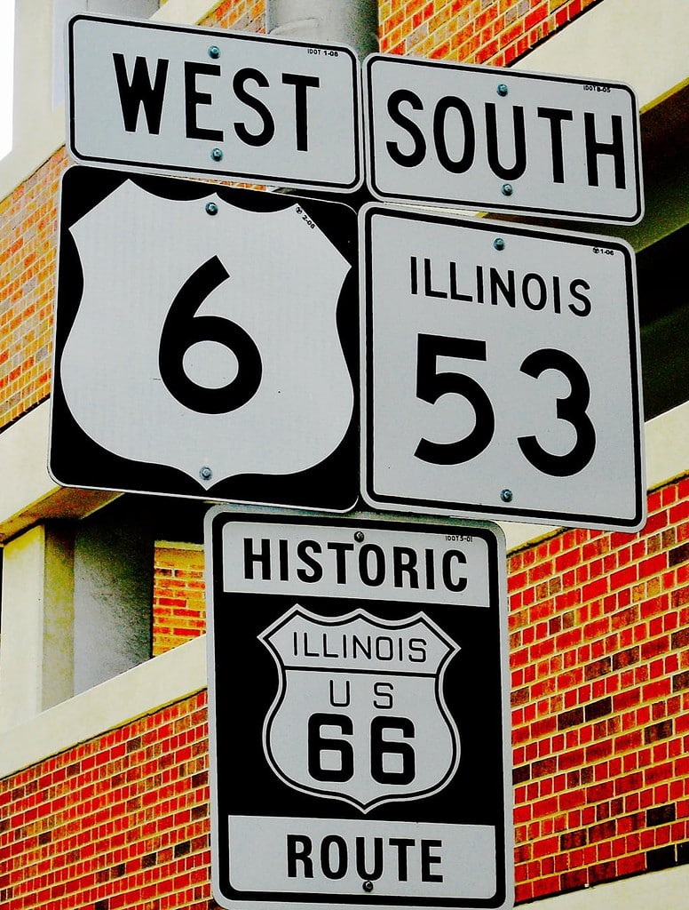 Joliet IL - intersection of US Route 6 and Route 66