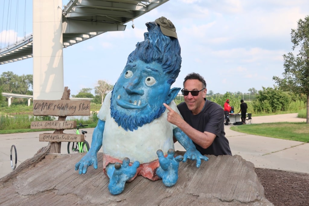 Omar the Troll and friend under Omaha's Bob Kerrey Pedestrian Bridge