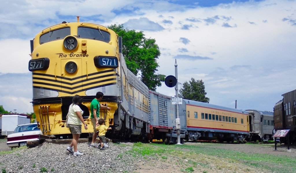 Outdoor train exhibit Colorado Railroad Museum