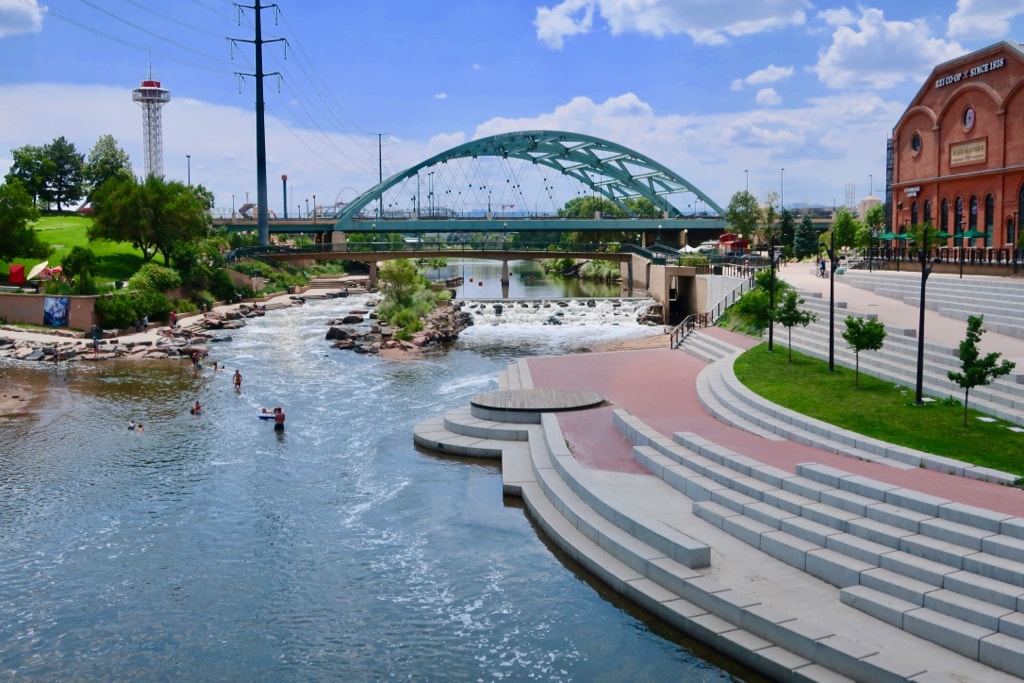 Confluence Park kayaking and swimming Denver CO