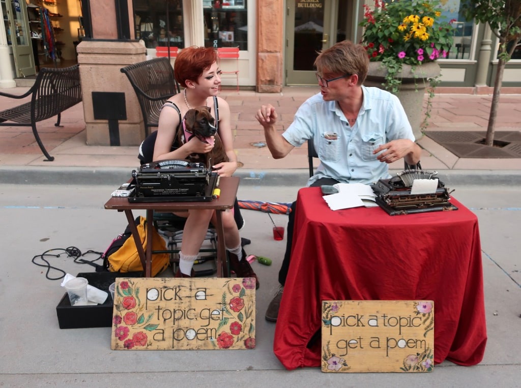 Romantic Poetry on the spot Larimer Square Denver