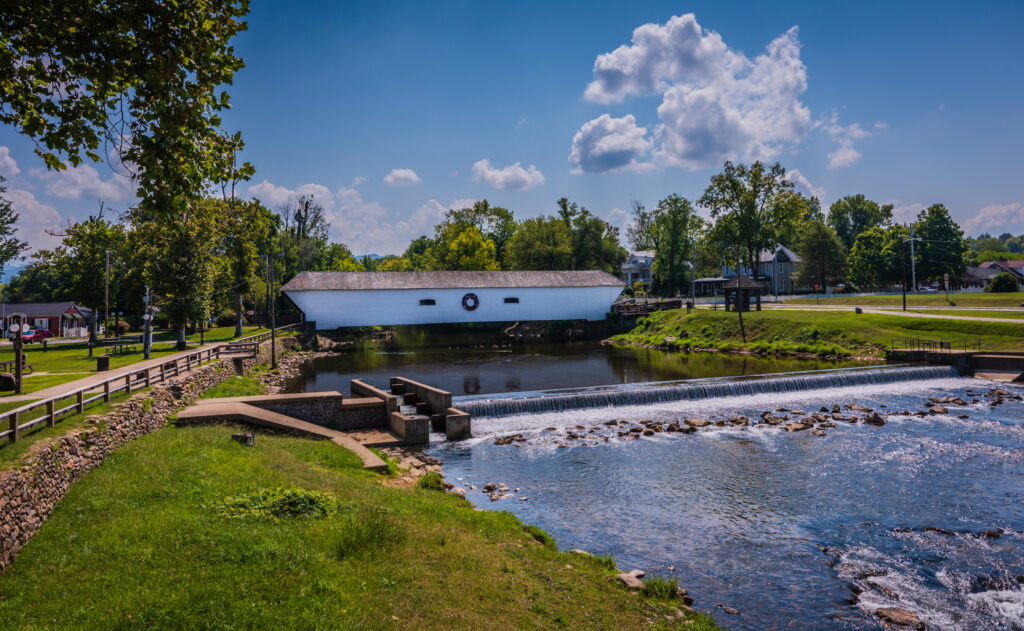 Elizabethton Covered Bridge and Doe River