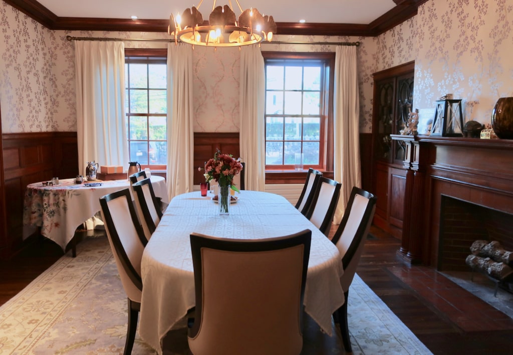 Dining room with original woodwork, Inn at Ocean Avenue