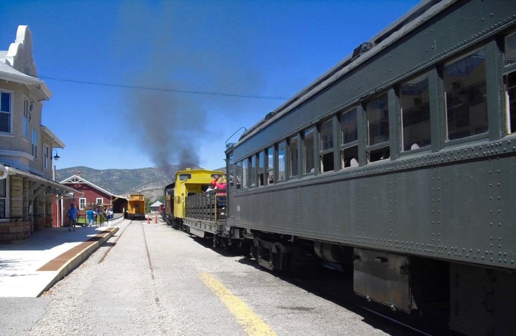 Tourist train Nevada Northern Railway National Historic Landmark Ely NV