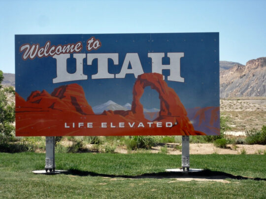 US Route 6 Utah Welcome Sign