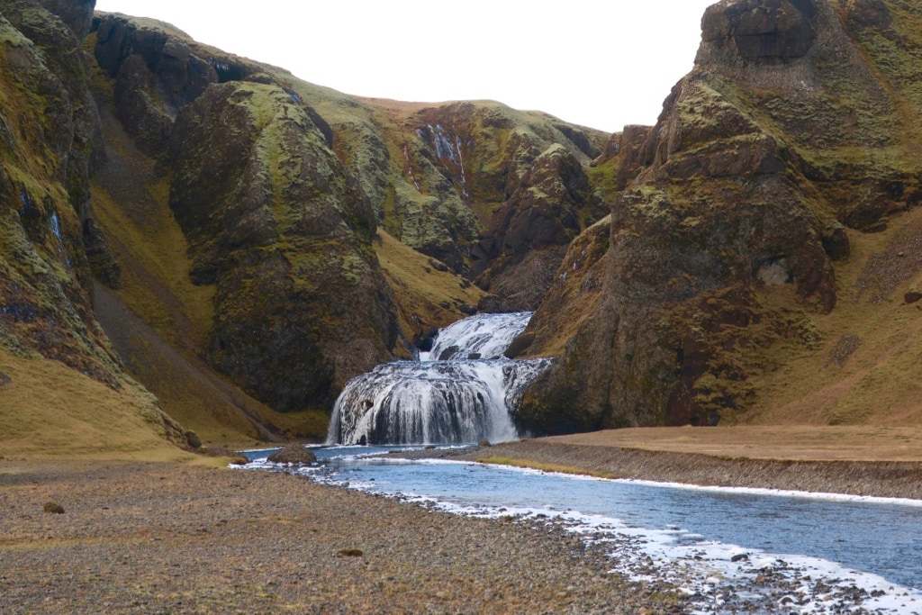 Unmarked Iceland Waterfall just off Route 1 Southern Iceland
