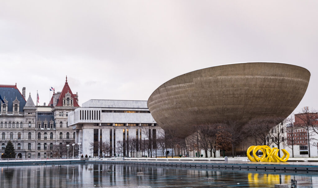 One of the best things to do in Albany NY is to see how Traditional and modern architecture meet at the Empire State Plaza.