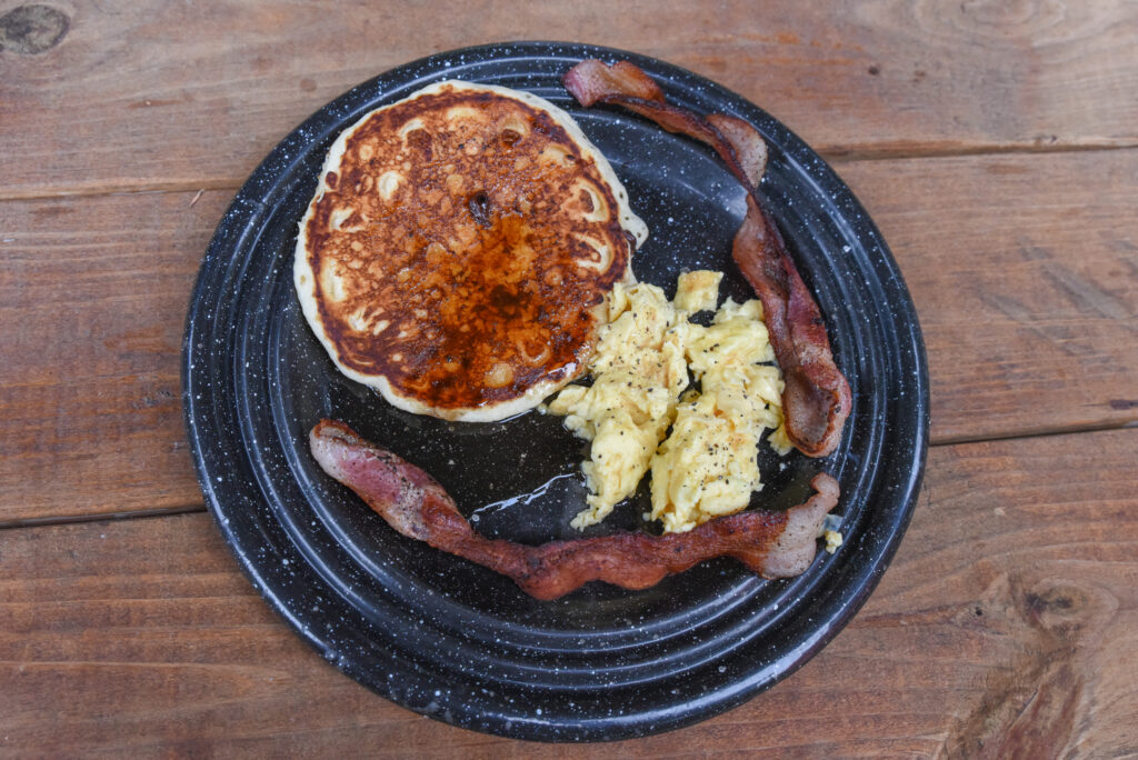 Bacon and flapjacks