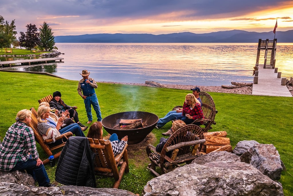 Bonfire at Flathead Lake Lodge