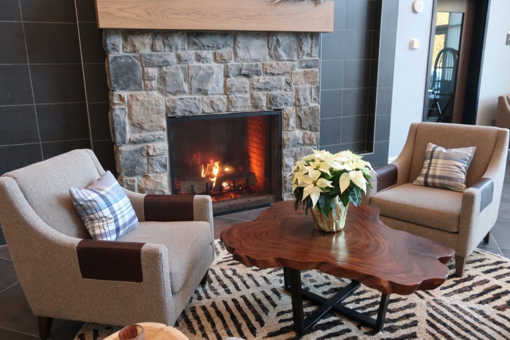 Fireplace at Saranac Waterfront Lodge NY