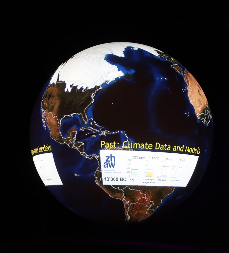 Dynamic Earth Data Globe at Wild Center Adirondacks NY