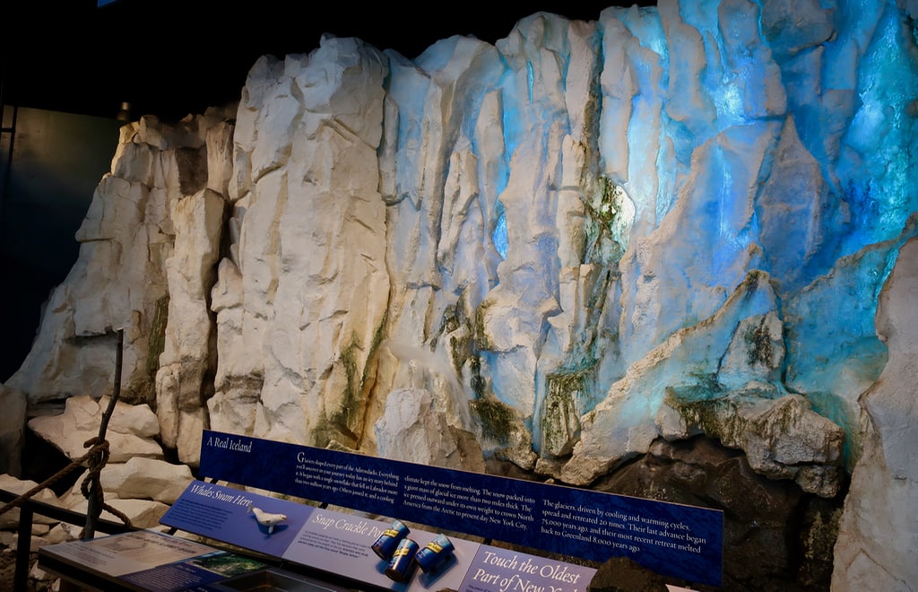 Moving glacier wall at Wild Center Tupper Lake NY