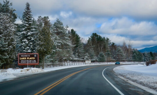 Welcome to Lake Placid sign